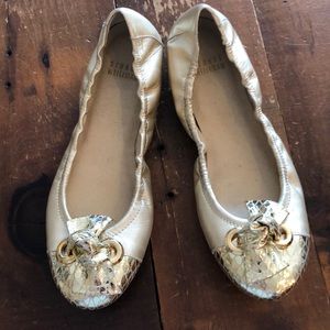 Stuart Weitzman Gold Ballet Flats